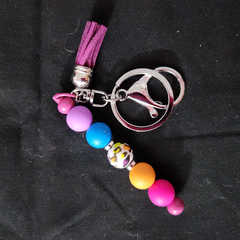 Colorful Beaded Keychain with Tassel